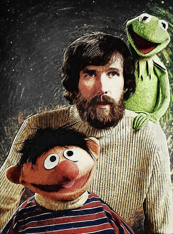 Jim Henson Together with Ernie and Kermit the Frog - Art Print