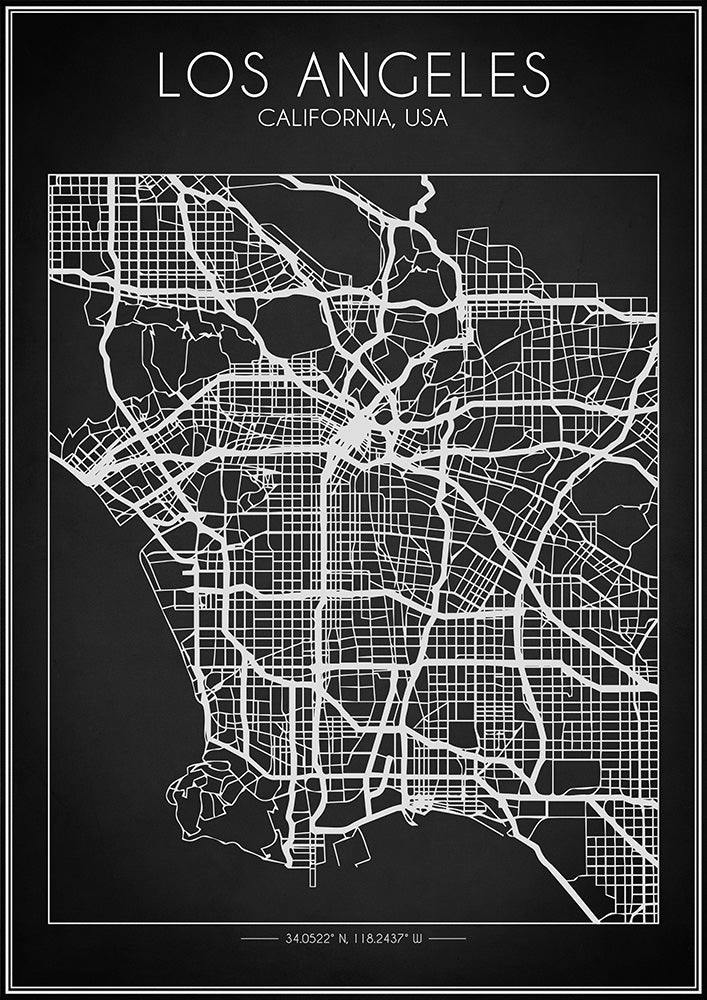 Los Angeles Map - Art Print - Zapista