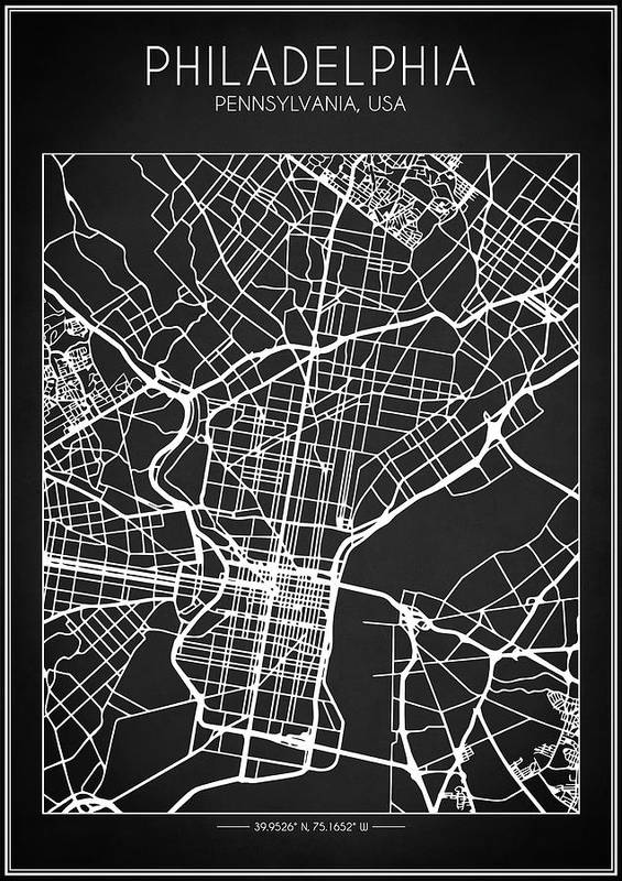 Philadelphia Map - Art Print