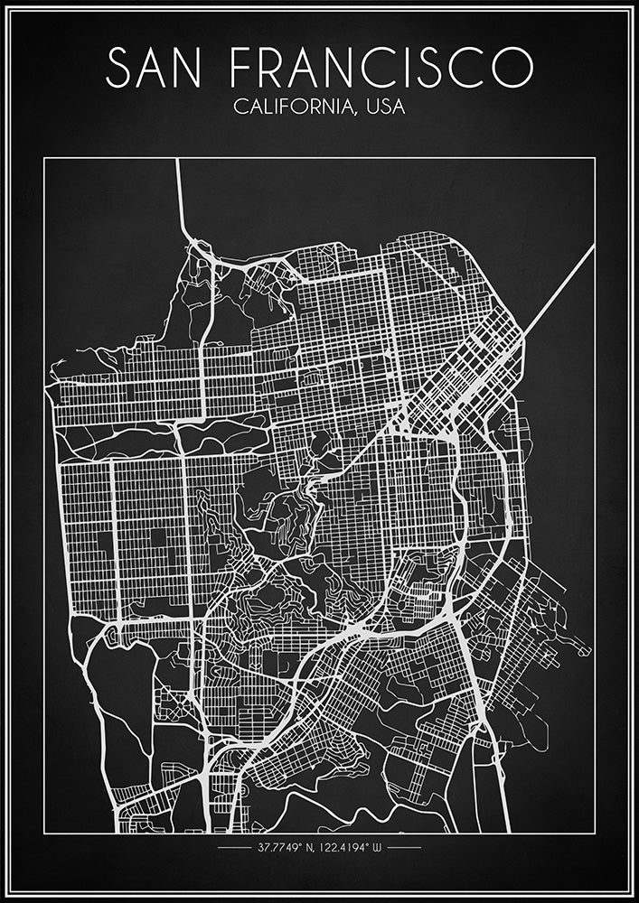 San Francisco Map - Art Print - Zapista