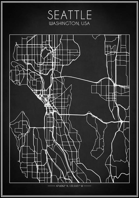 Seattle Map - Art Print