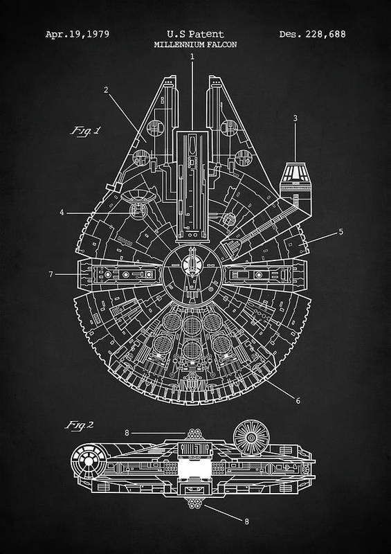 Star Wars Millennium Falcon Patent - Art Print